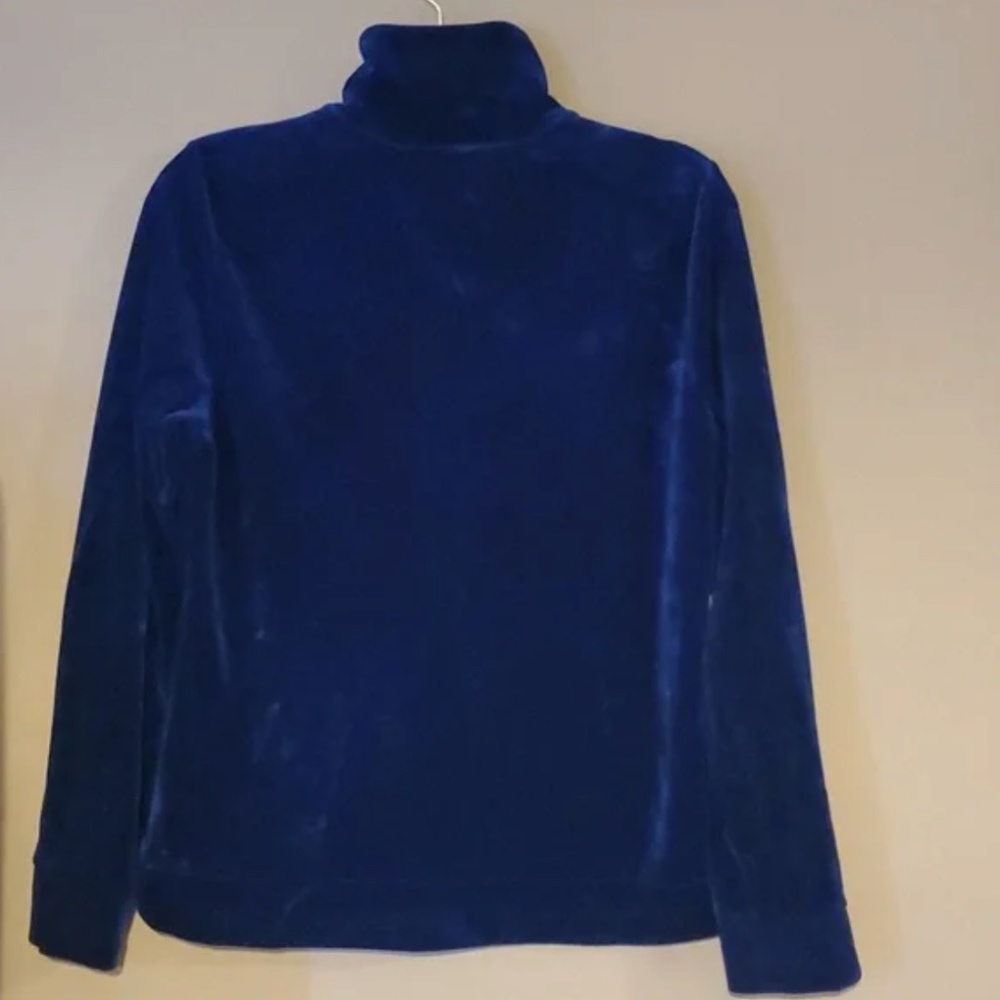 NWOT Quality Lauren Ralph Lauren ROYAL BLUE SOFT & STRETCH Velvety Hoodie Size L - Picture 5 of 8